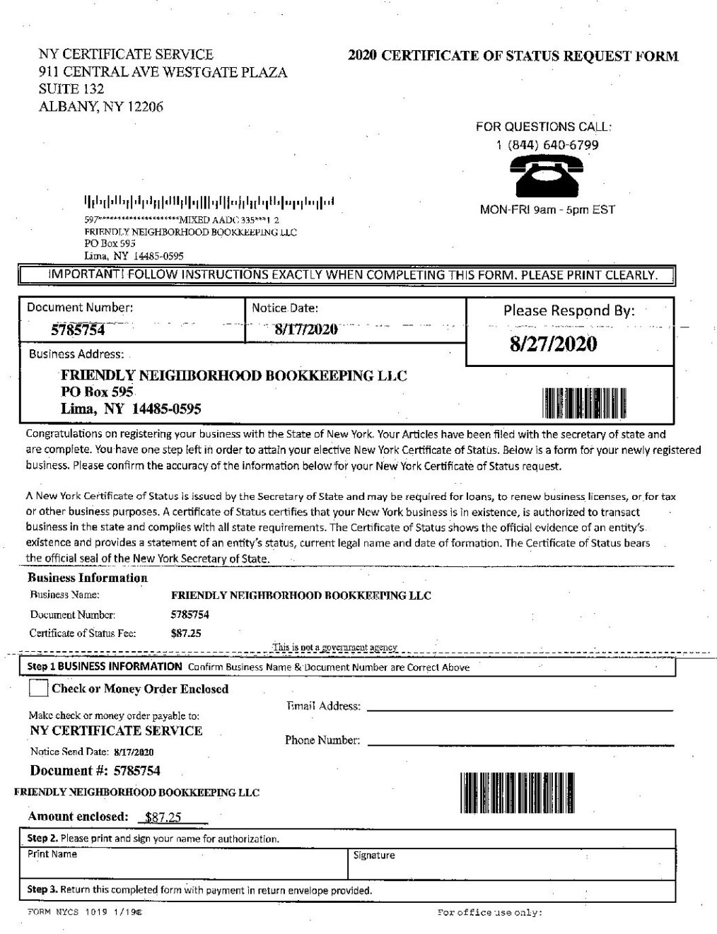 2023 Certificate Of Status Request Form Printable Forms Free Online